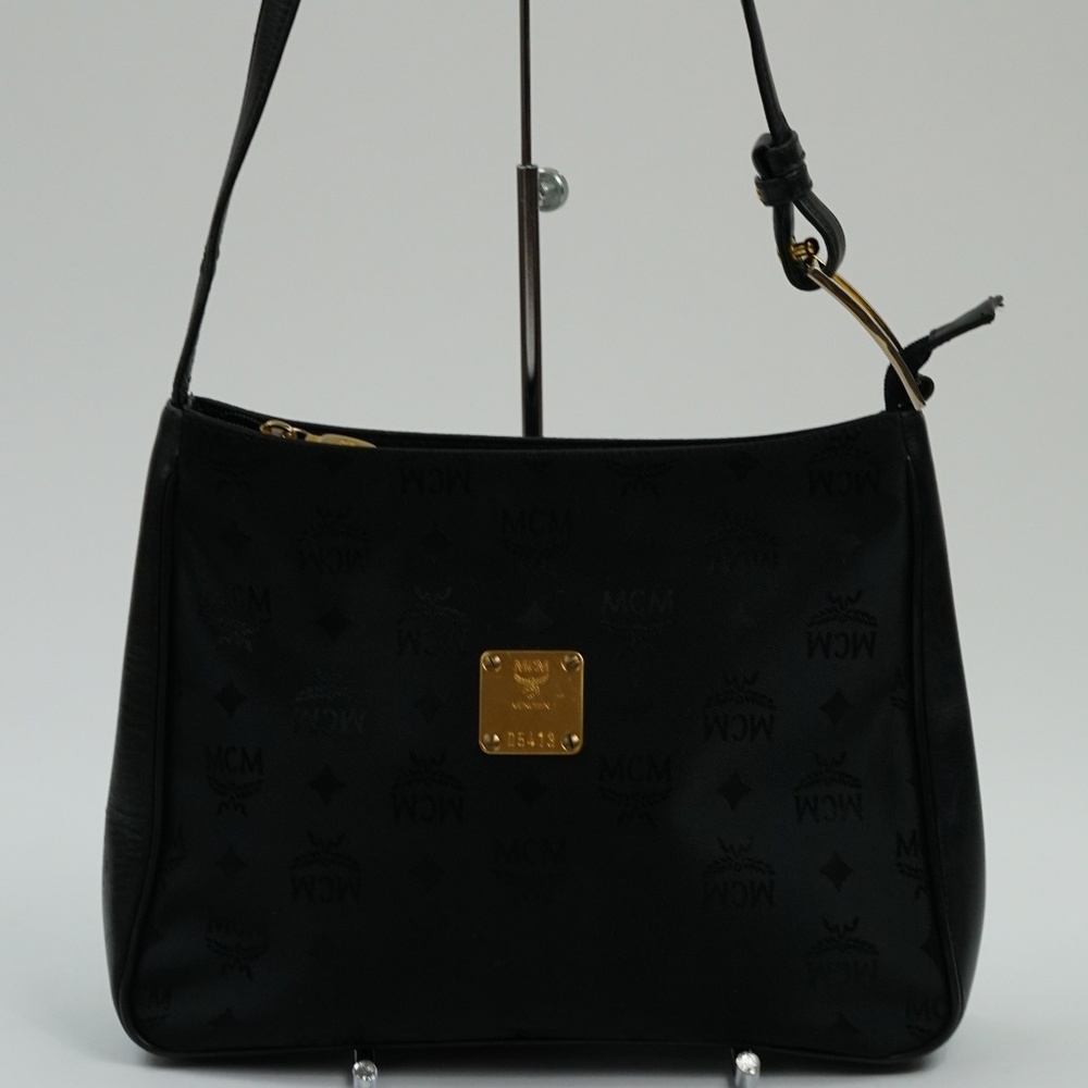 MCM Black Canvas Shoulder Bag
